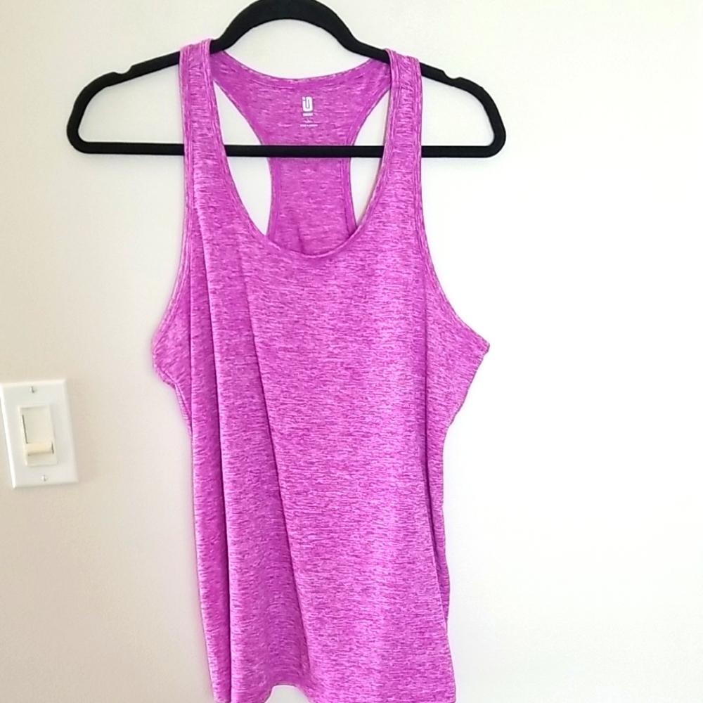 Ideology Womens Activewear Tank Top Sz Large Magenta
